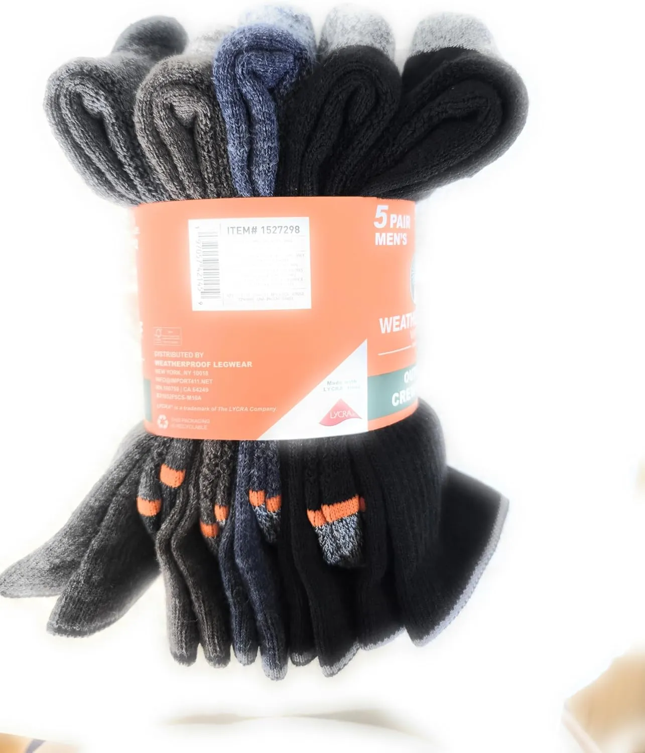 Weatherproof Men’s Outdoor Crew Sock 4-pair
