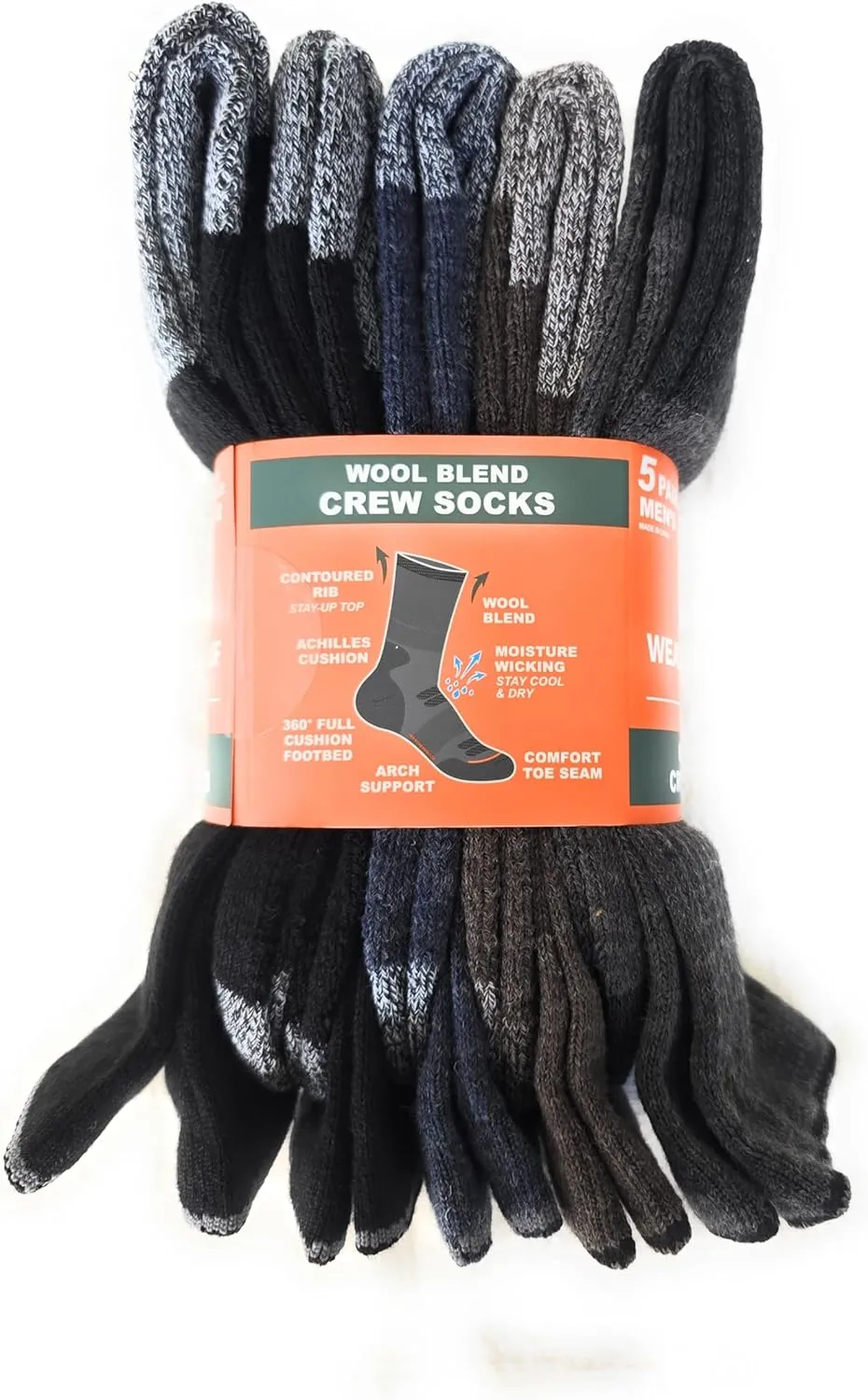 Weatherproof Men’s Outdoor Crew Sock 4-pair