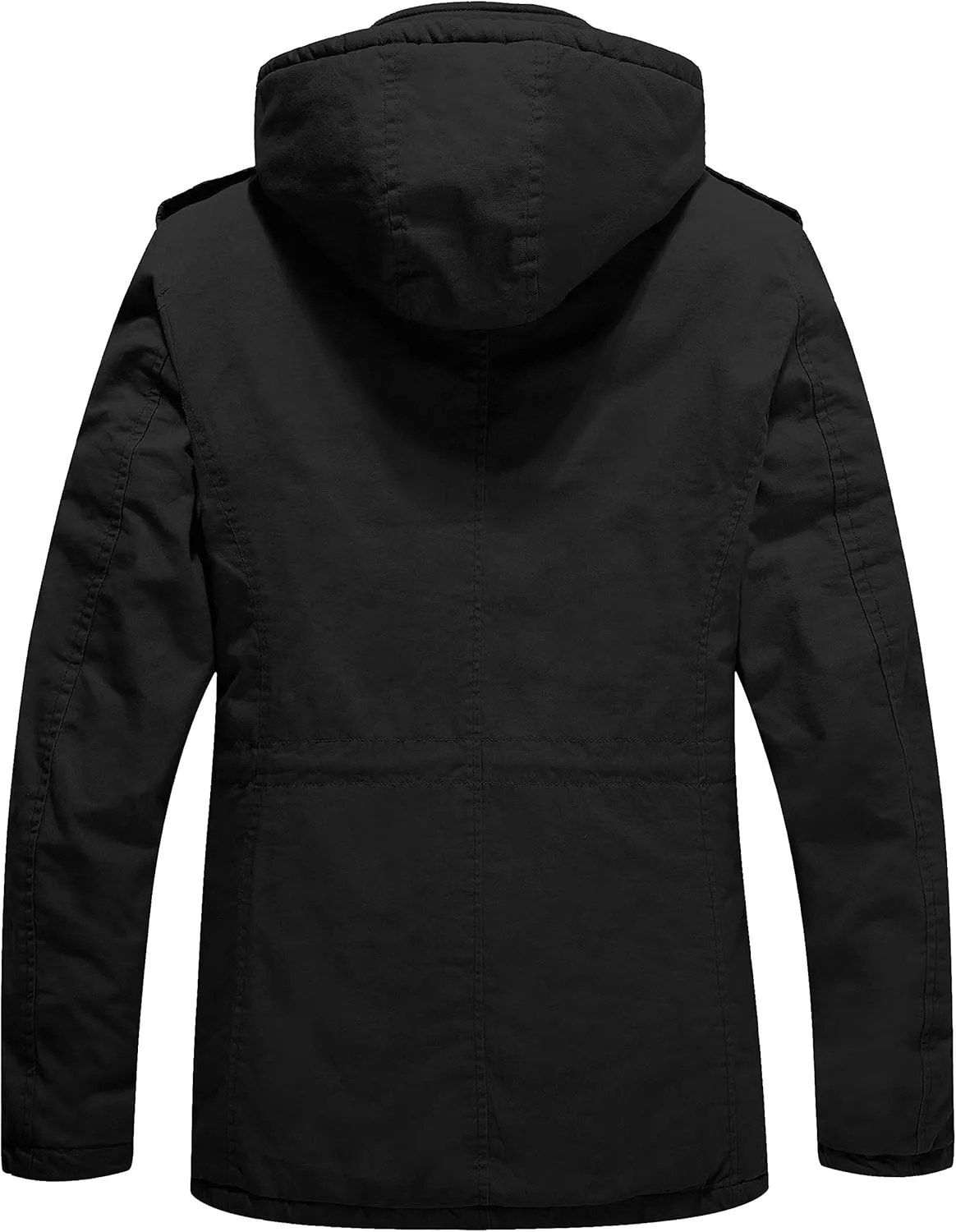 WenVen Men's Winter Military Thicken Parka Jacket Warm Coat with Removable Hood