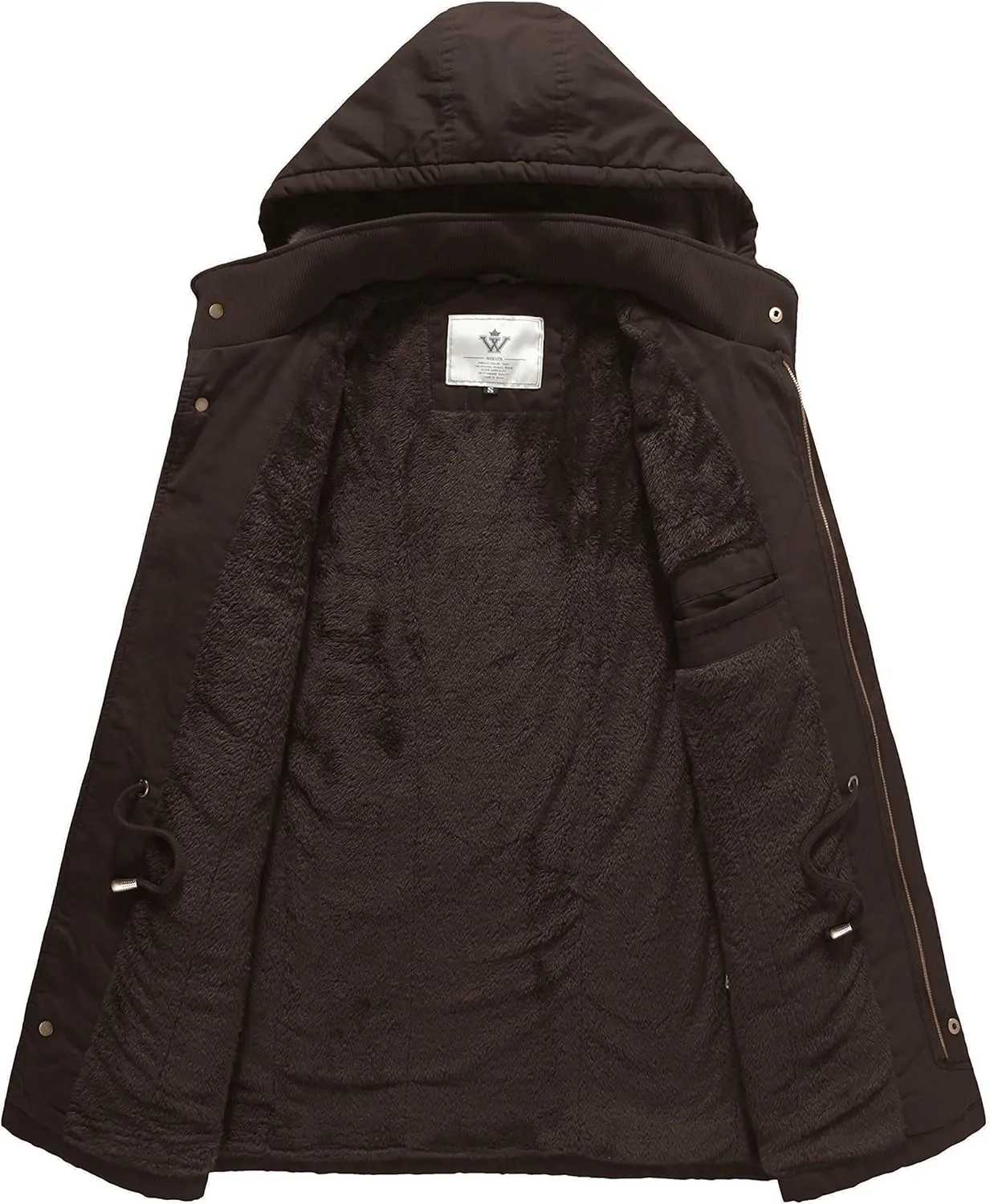 WenVen Men's Winter Military Thicken Parka Jacket Warm Coat with Removable Hood