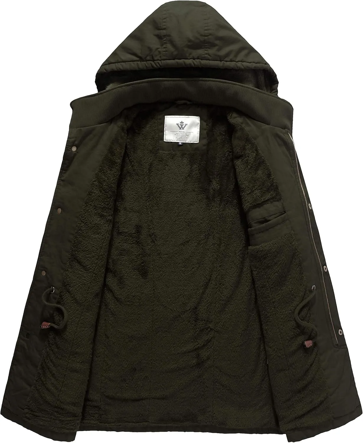 WenVen Men's Winter Military Thicken Parka Jacket Warm Coat with Removable Hood