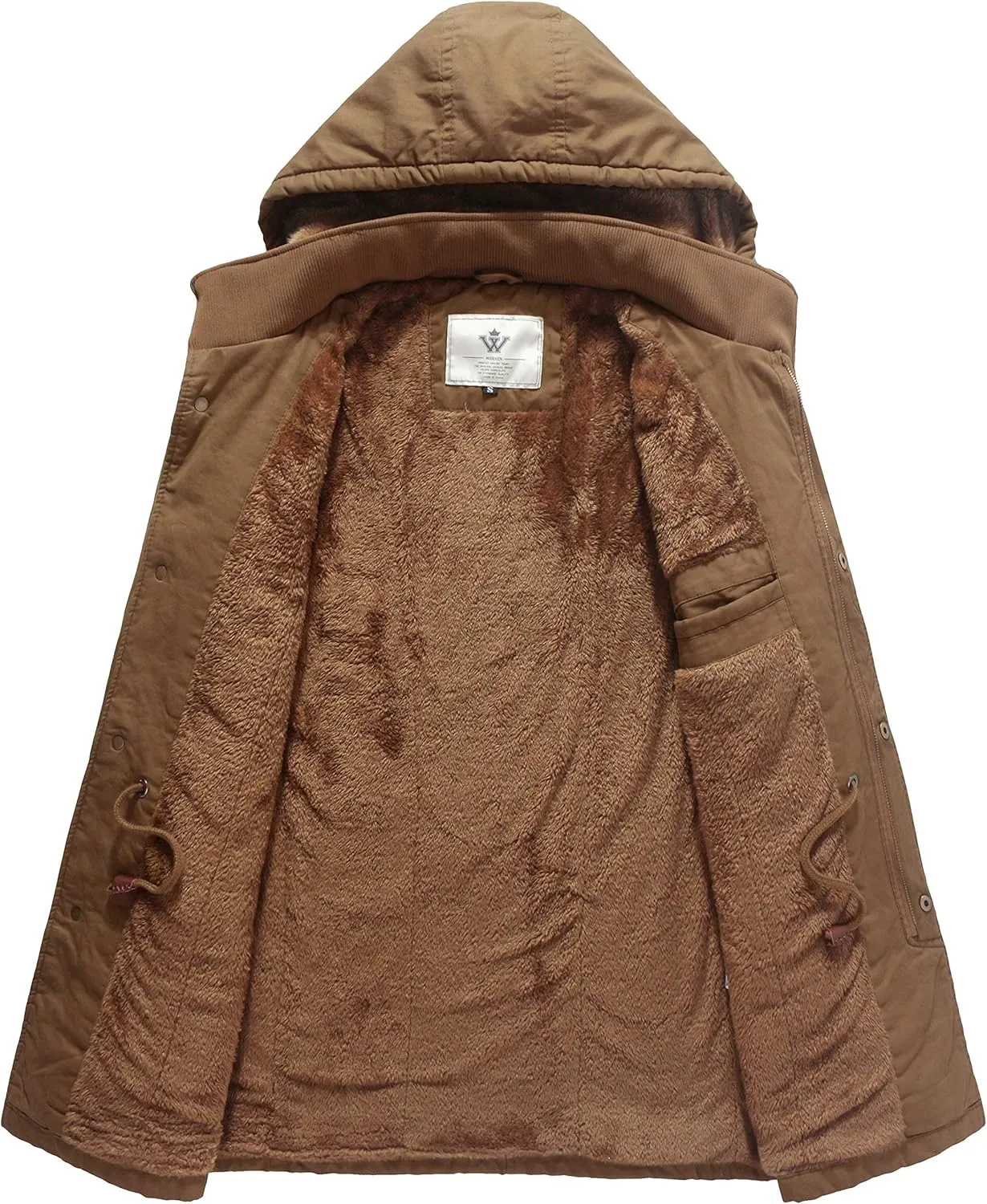 WenVen Men's Winter Military Thicken Parka Jacket Warm Coat with Removable Hood