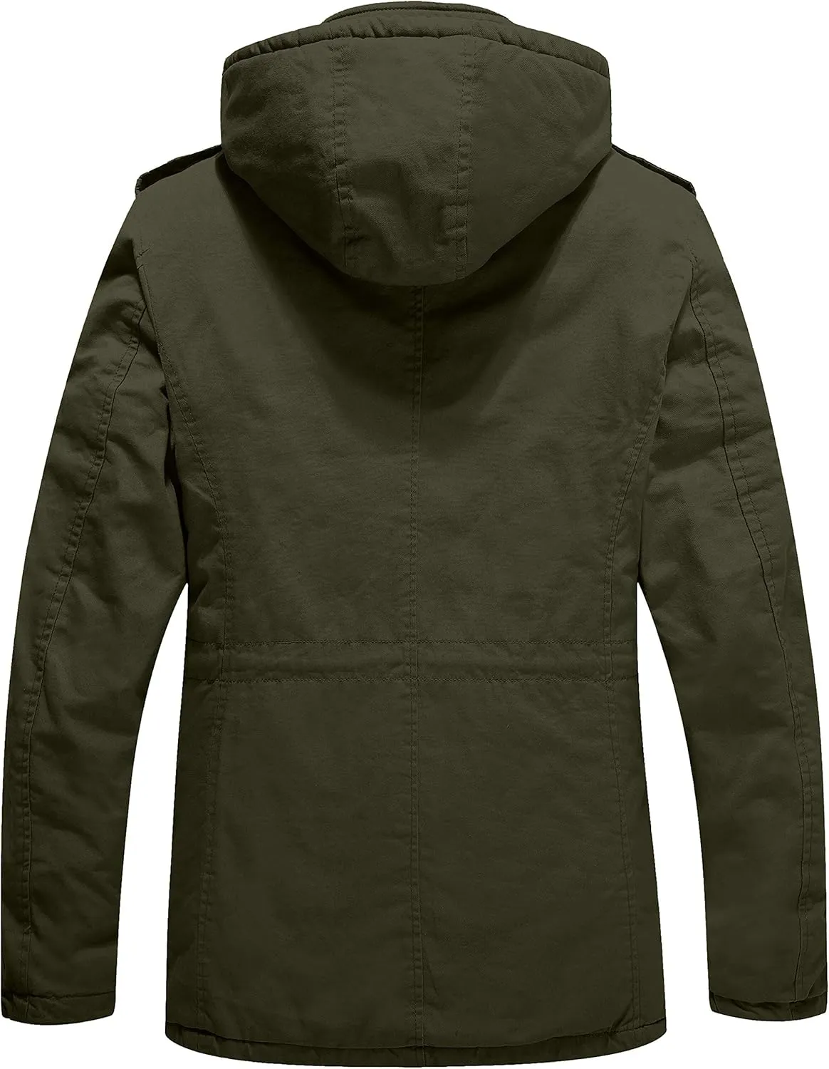 WenVen Men's Winter Military Thicken Parka Jacket Warm Coat with Removable Hood