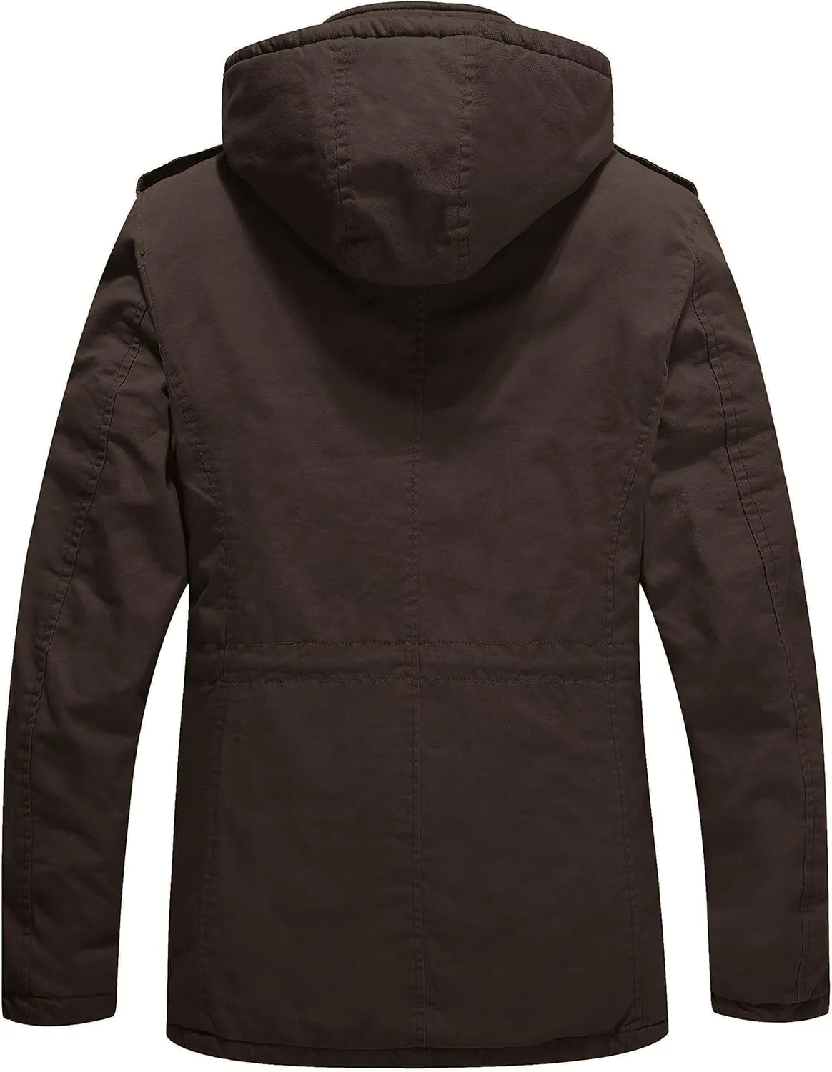 WenVen Men's Winter Military Thicken Parka Jacket Warm Coat with Removable Hood