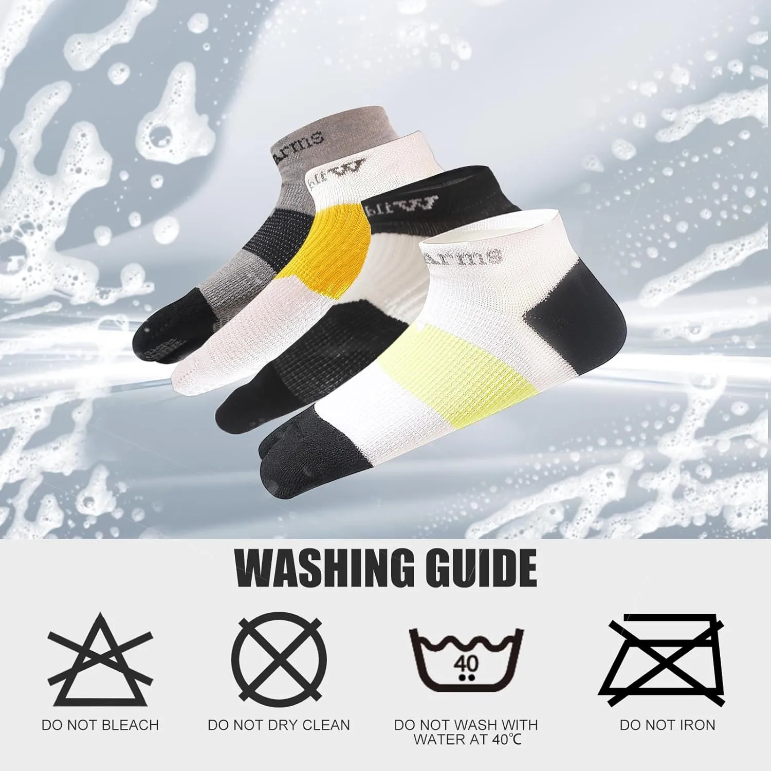 Wildarms Compression Tabi Socks Sports Anti Slip Grip Pads Athletic Socks Running Hiking with Cushion Men Women 3 Pair