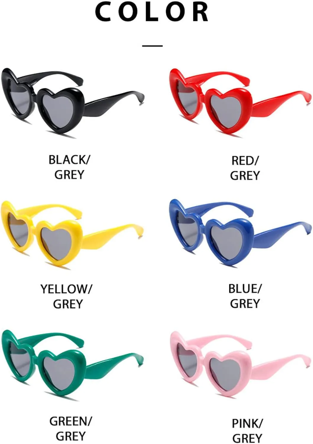 willochra Heart Shaped Sunglasses Retro Cat eye Goggles Vintage Cute Shade for Women Bachelorette Party sunglasses