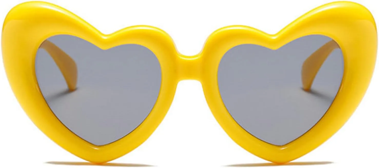 willochra Heart Shaped Sunglasses Retro Cat eye Goggles Vintage Cute Shade for Women Bachelorette Party sunglasses