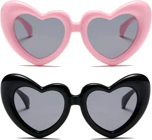 willochra Heart Shaped Sunglasses Retro Cat eye Goggles Vintage Cute Shade for Women Bachelorette Party sunglasses