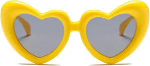 willochra Heart Shaped Sunglasses Retro Cat eye Goggles Vintage Cute Shade for Women Bachelorette Party sunglasses