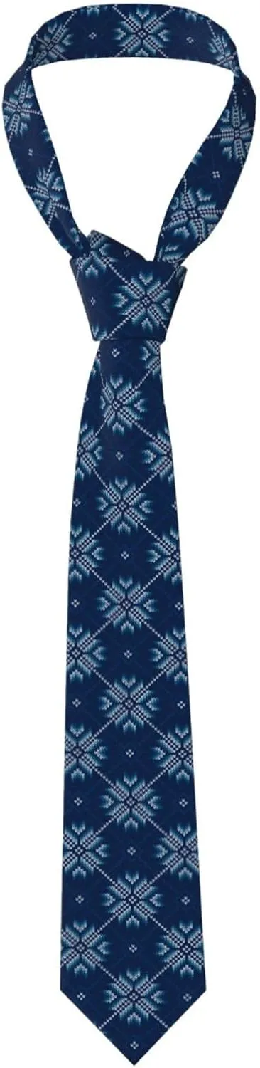 Winter-Holiday-Knitted-With-Snowflakes-Knitting-Sweater-Design Men'S Casual Business Silk Tie