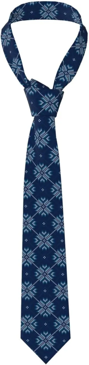 Winter-Holiday-Knitted-With-Snowflakes-Knitting-Sweater-Design Men'S Casual Business Silk Tie