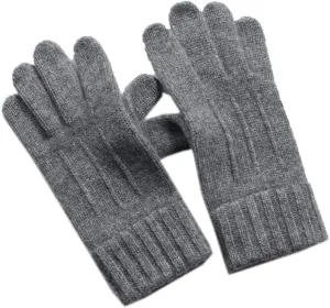 Winter Warm Men Knitted Gloves Cold Weather Pure Wool Fleece Knit Gloves Full Finger Touchscreen Gloves