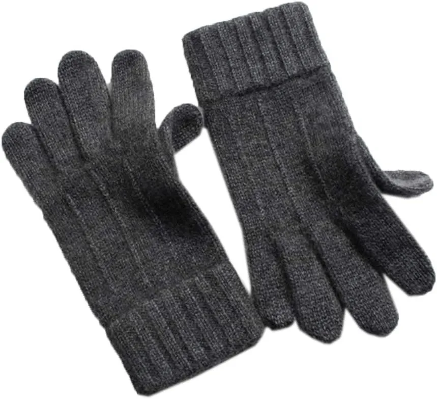 Winter Warm Men Knitted Gloves Cold Weather Pure Wool Fleece Knit Gloves Full Finger Touchscreen Gloves