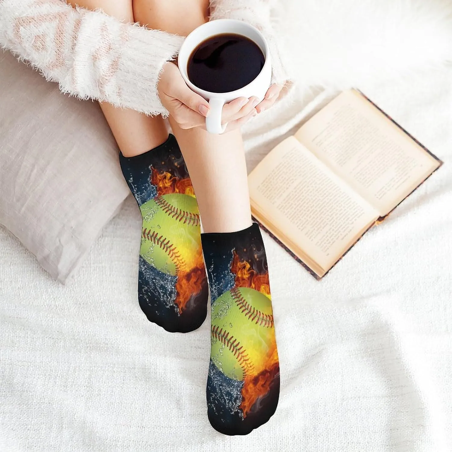 Women Ankle Socks Dress Decor Socks Non-Slip for Yoga Daily Running Walking (5 Pack)