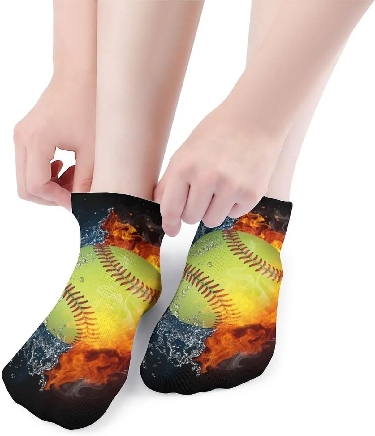 Women Ankle Socks Dress Decor Socks Non-Slip for Yoga Daily Running Walking (5 Pack)