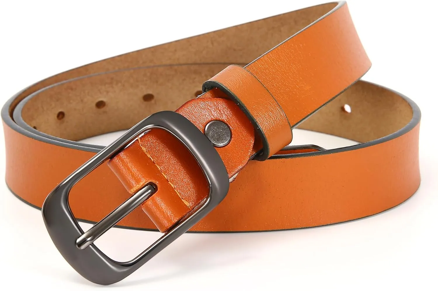 Women Leather Belts for Jeans Pants Fashion Dress Belt for Women with Solid Pin Buckle