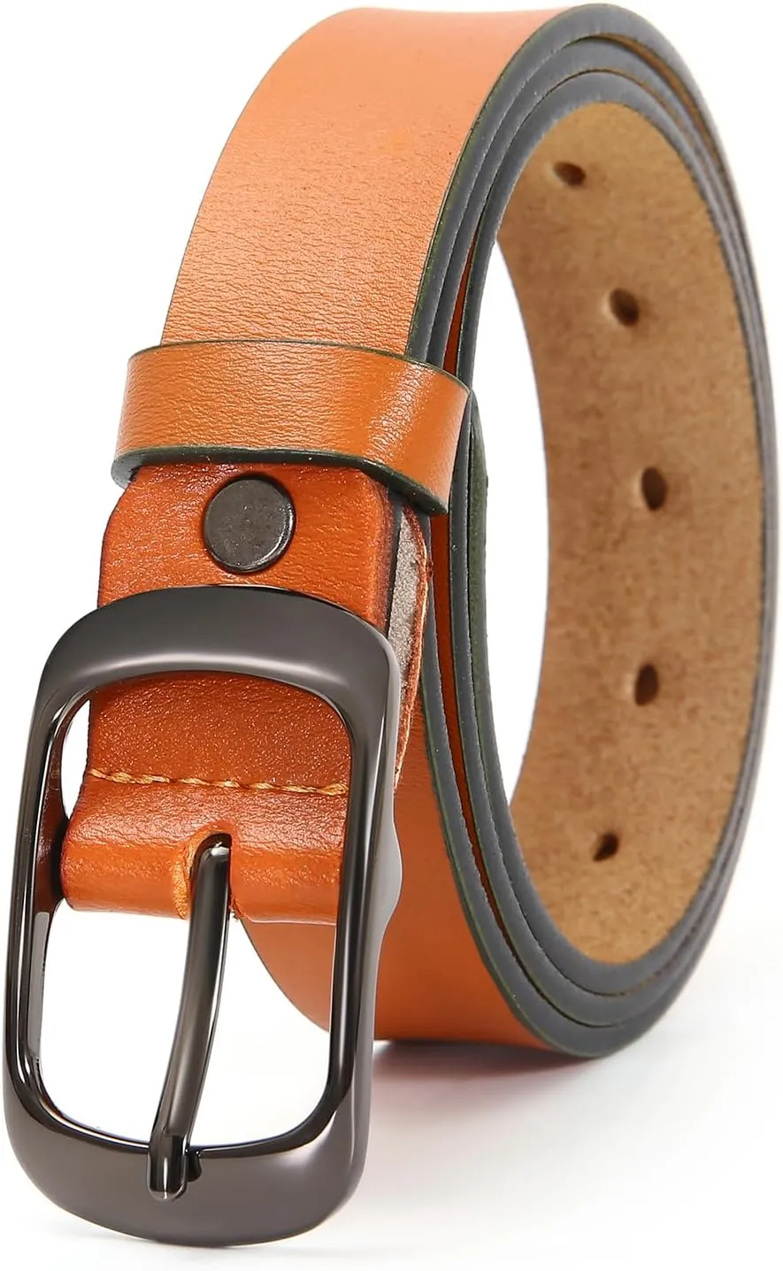 Women Leather Belts for Jeans Pants Fashion Dress Belt for Women with Solid Pin Buckle