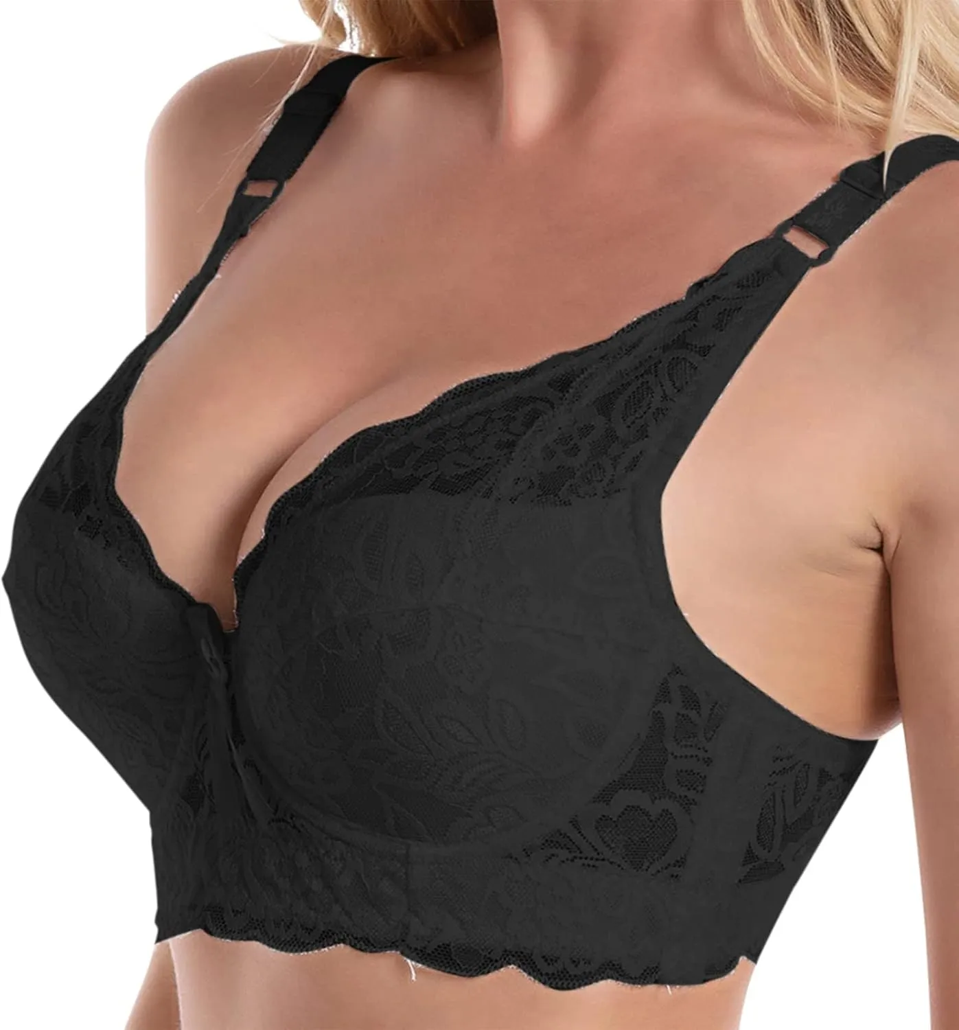 Women Sexy Lace Bras for Women, Full Coverage No Underwire Everyday Bras Comfortable Wireless Padded Bras