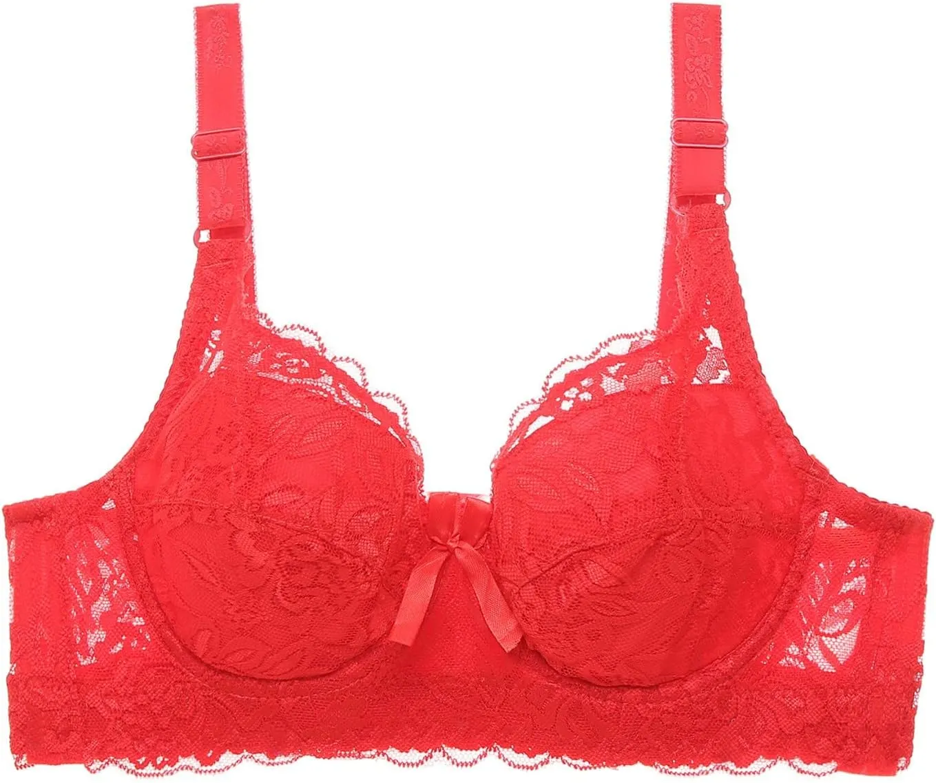 Women Sexy Lace Bras for Women, Lace Plus Size Full Coverage Underwire Unlined Bralette with Support Everyday Bras