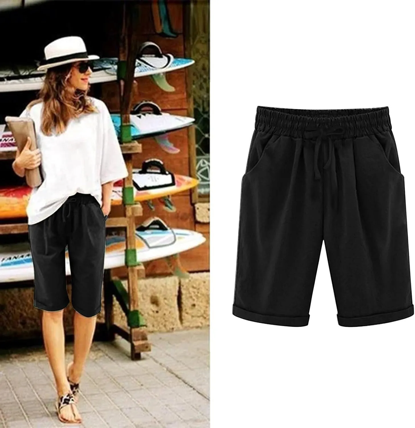 Women Wide Leg Linen Pants 2025 Summer High Waisted Palazzo Pants Office Loose Flowy Trouser with Pockets