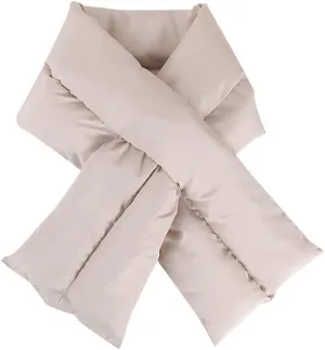 Women Winter Scarf Warm Cozy Super Lightweight Puffer Down Scarf Coat Jacket Accessories Neck Warmer Beige