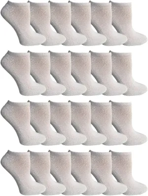Womens 24 Pair Value Pack Cotton No Show Sport Athletic Socks, Bulk Pack Shoe Sock Liner Socks