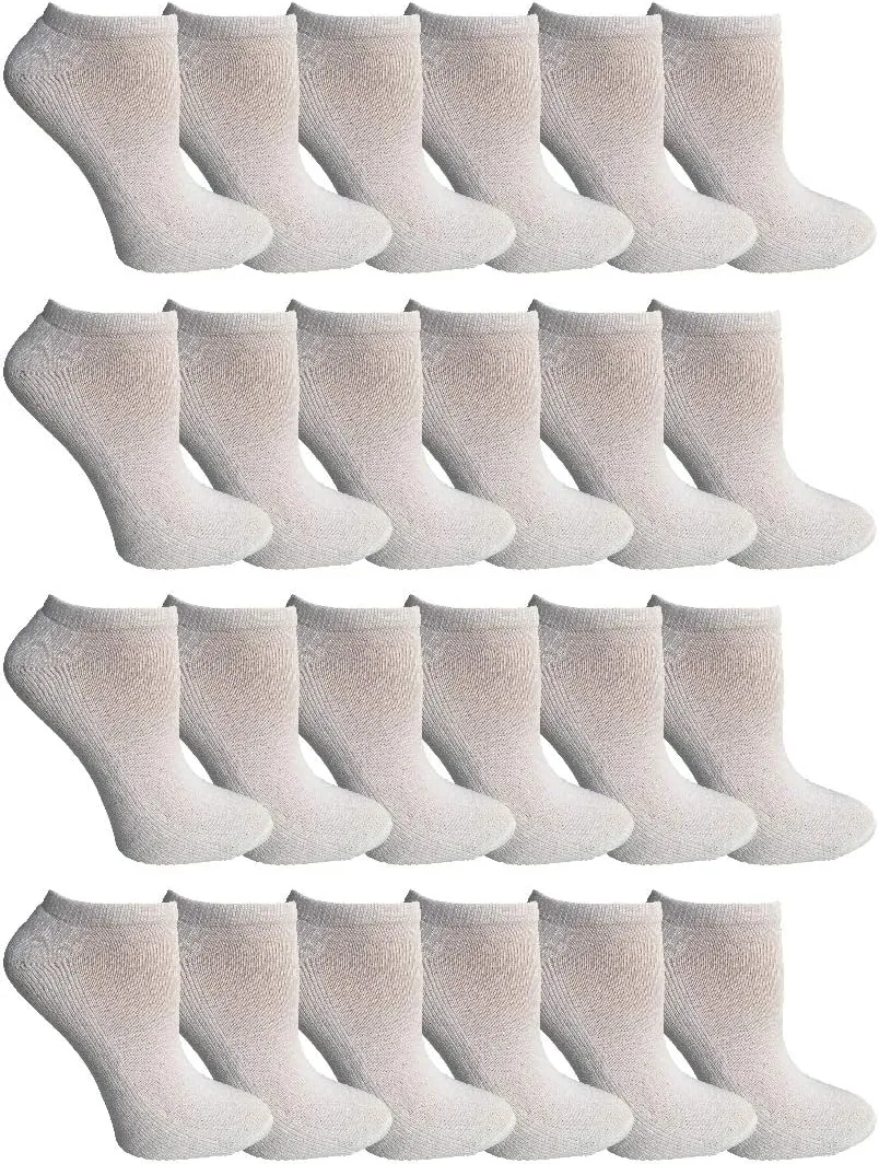 Womens 24 Pair Value Pack Cotton No Show Sport Athletic Socks, Bulk Pack Shoe Sock Liner Socks