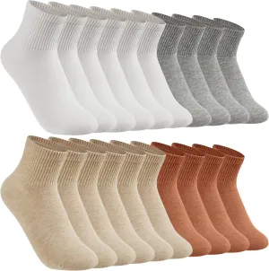 Women's no show Ankle Socks 5 Pairs white Running socks Athletic Sport Socks
