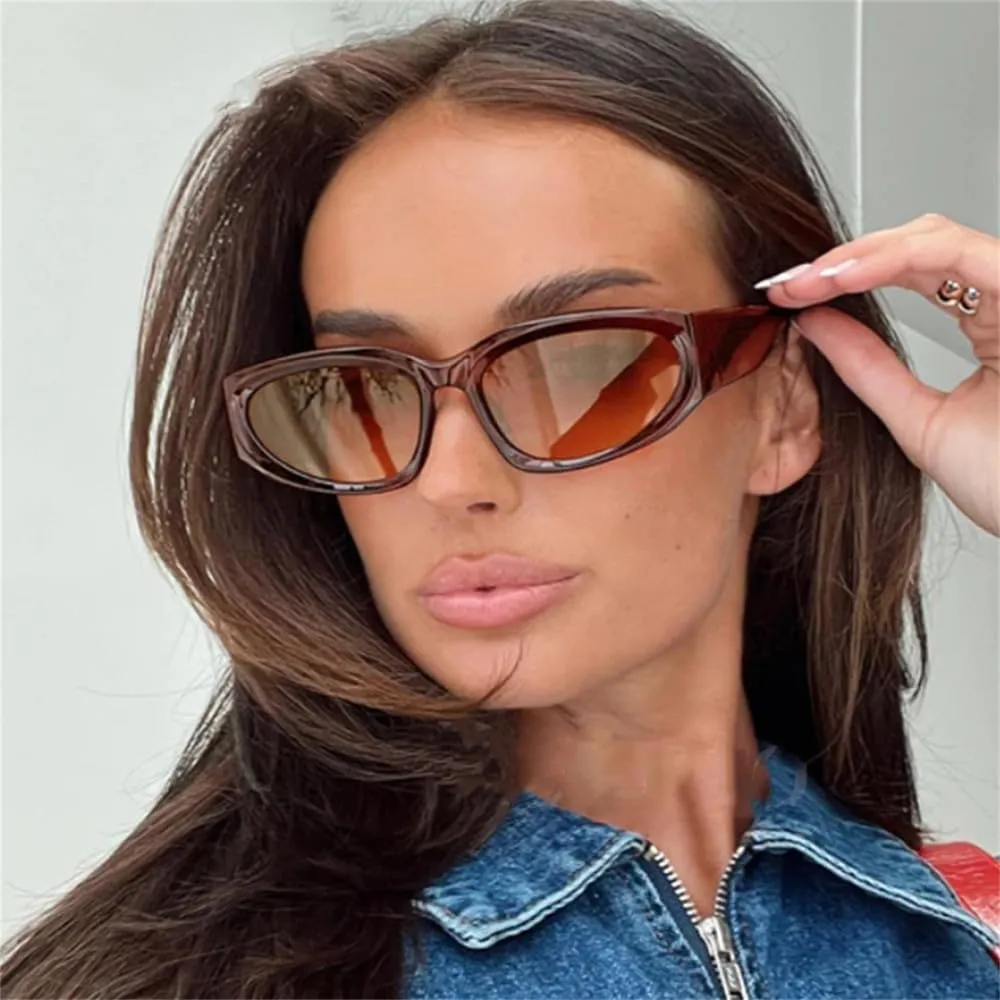 Women's Oval Sunglasses Cat Eye Sunglasses Women Vintage Punk Shades Eyewear
