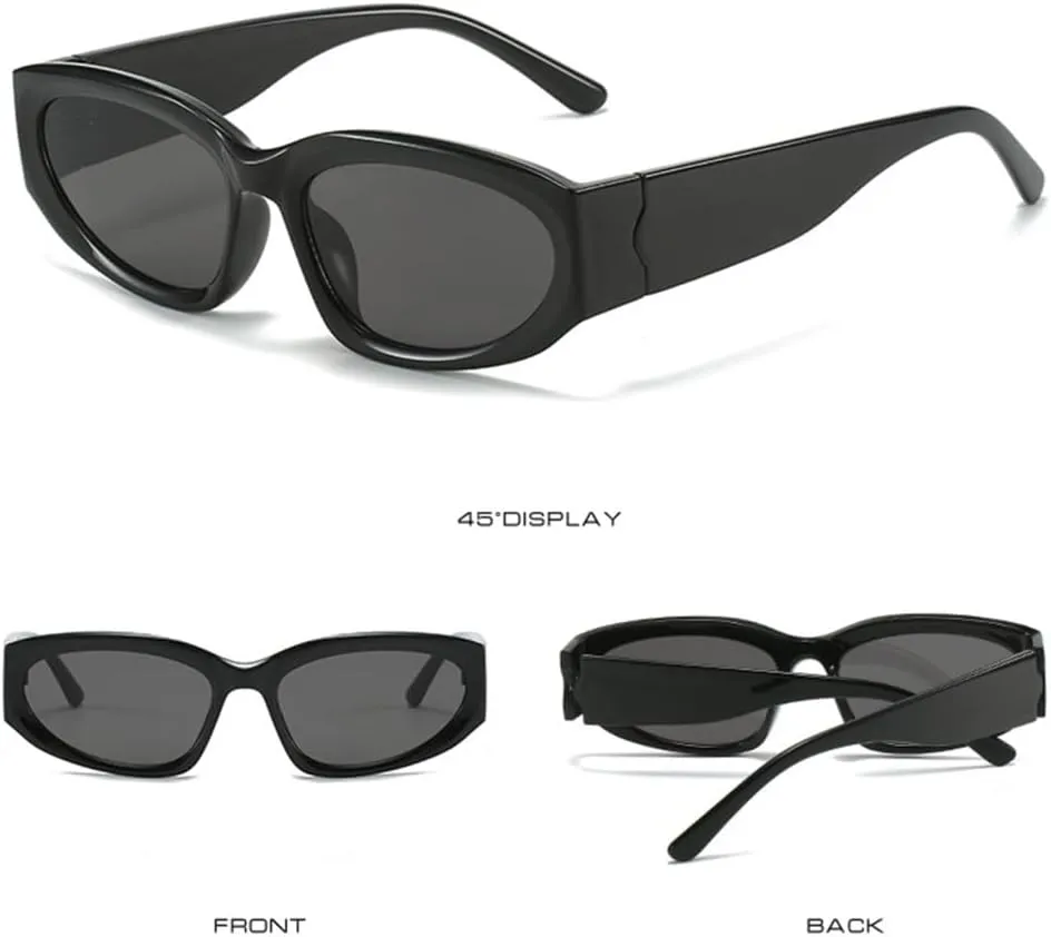 Women's Oval Sunglasses Cat Eye Sunglasses Women Vintage Punk Shades Eyewear