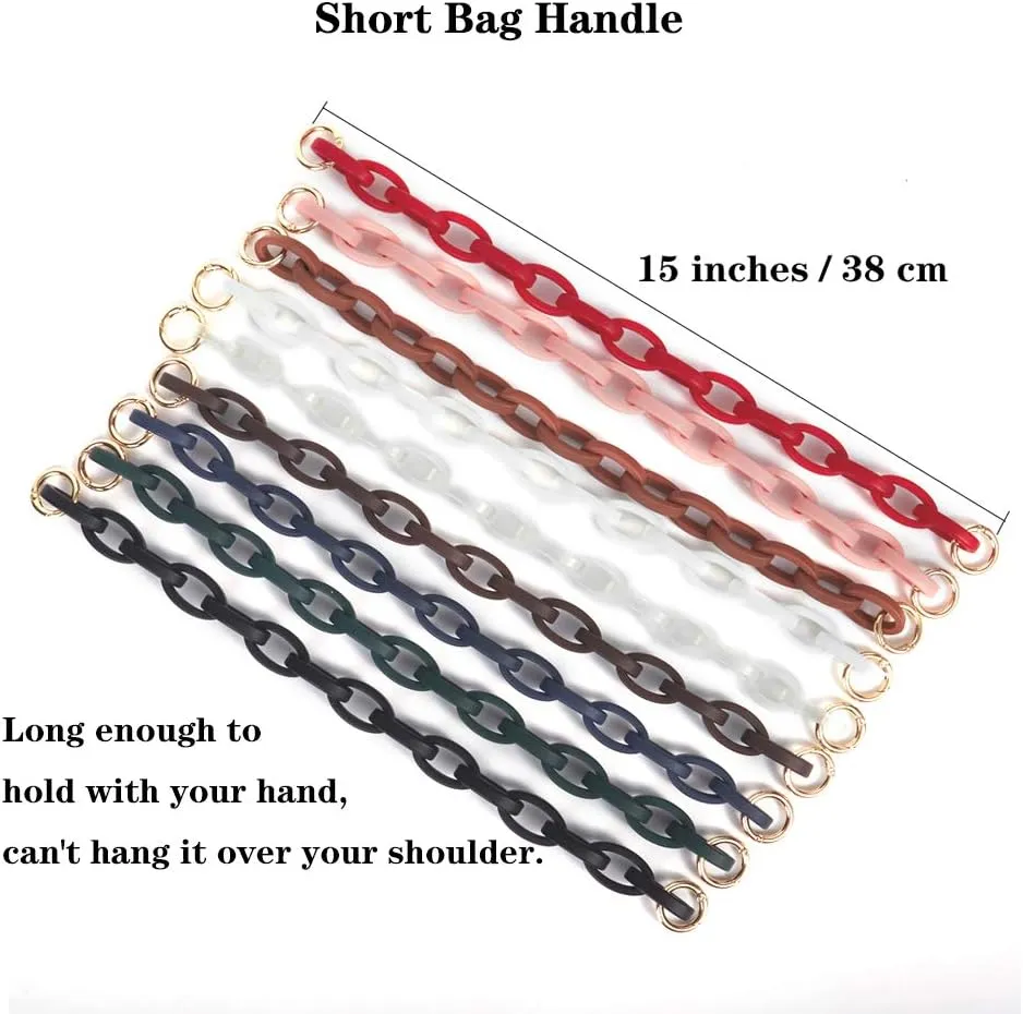Xiazw Short Resin Bag Purse Handle Strap Replacement，Bag Decoration Chain，Bag Accessories Charms (Light Brown)