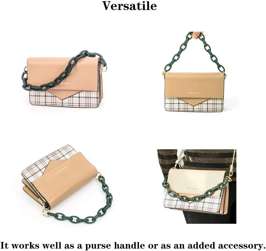 Xiazw Short Resin Bag Purse Handle Strap Replacement，Bag Decoration Chain，Bag Accessories Charms (Light Brown)