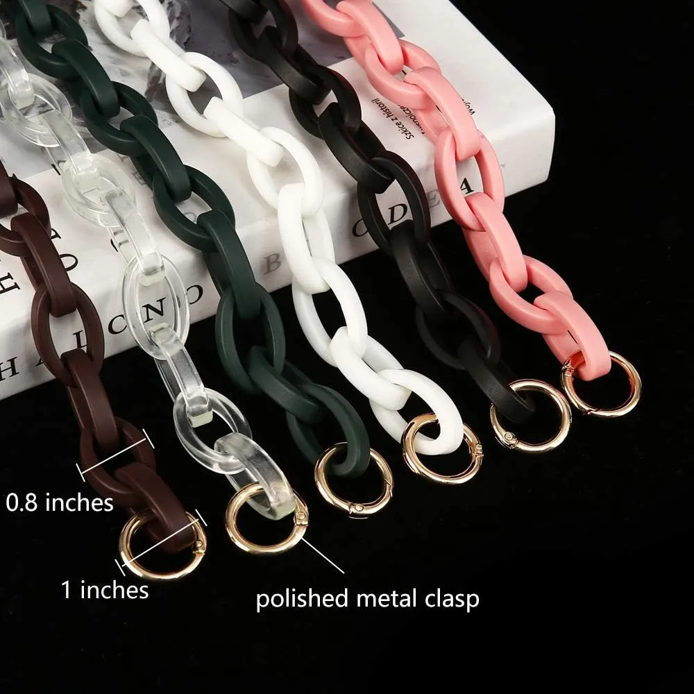 Xiazw Short Resin Bag Purse Handle Strap Replacement，Bag Decoration Chain，Bag Accessories Charms (Light Brown)