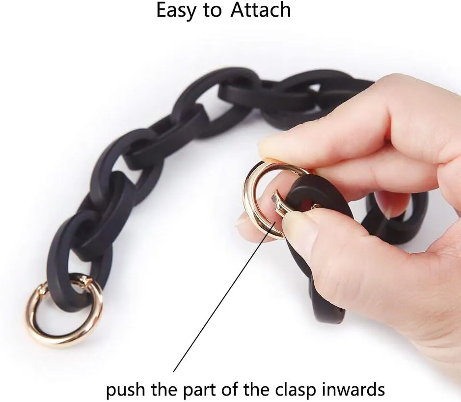Xiazw Short Resin Bag Purse Handle Strap Replacement，Bag Decoration Chain，Bag Accessories Charms (Light Brown)