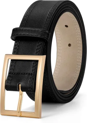 XZQTIVE Women Leather Belts for Jeans Pants Dresses Fashion Waist Belt for Women with Pin Buckle
