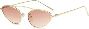 YAMEIZE Trendy Cat Eye Sunglasses - Vintage Metal Frame Eyewear UV400 Protection for Women Men Outdoor