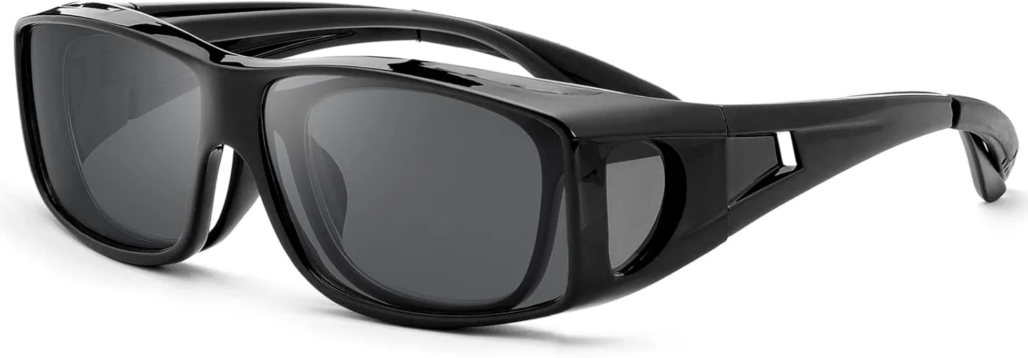 YIMI Wrap Around Fashion Sunglasses Polarized Lens Wear Over Prescription Glasses Fit Over Regular Eyeglasses UV Protection