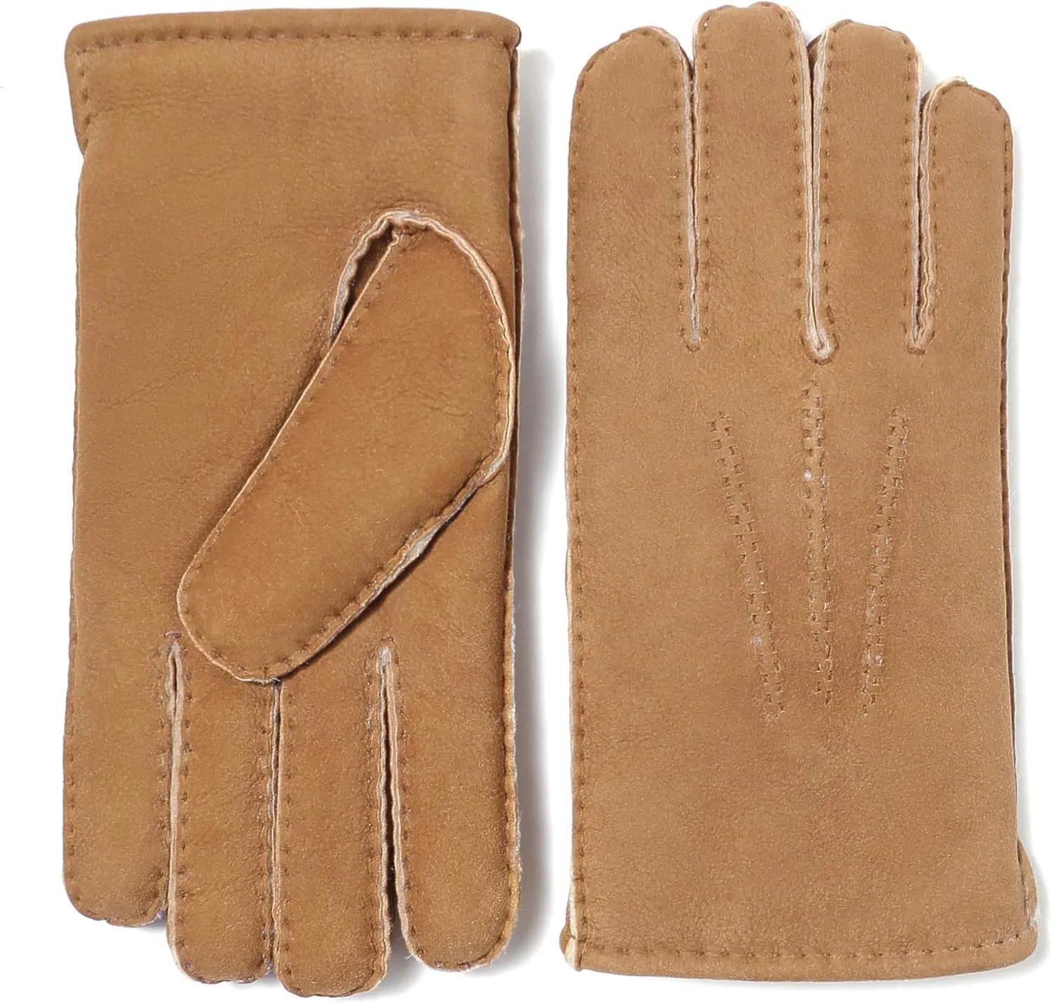 YISEVEN Women's Lambskin Shearling Leather Gloves Three Points