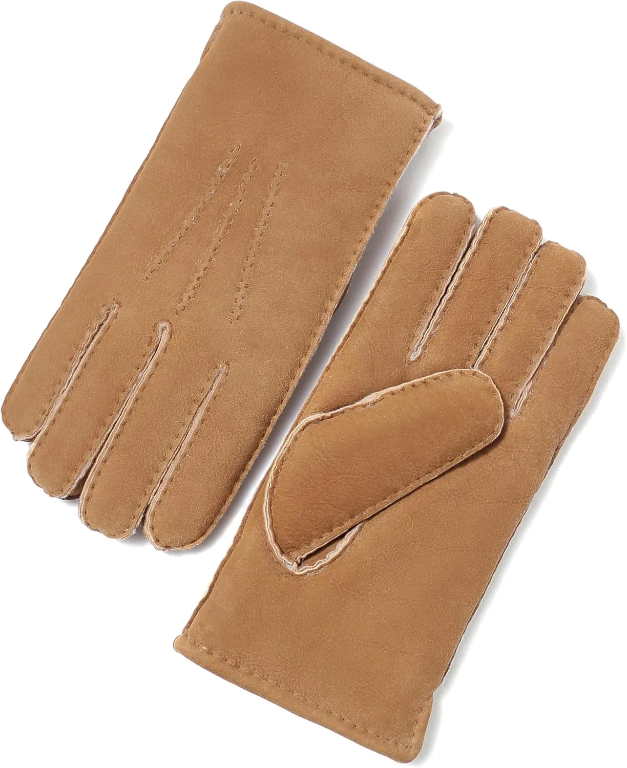 YISEVEN Women's Lambskin Shearling Leather Gloves Three Points