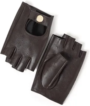 YISEVEN Women's Motorcycle Driving Fingerless Leather Gloves