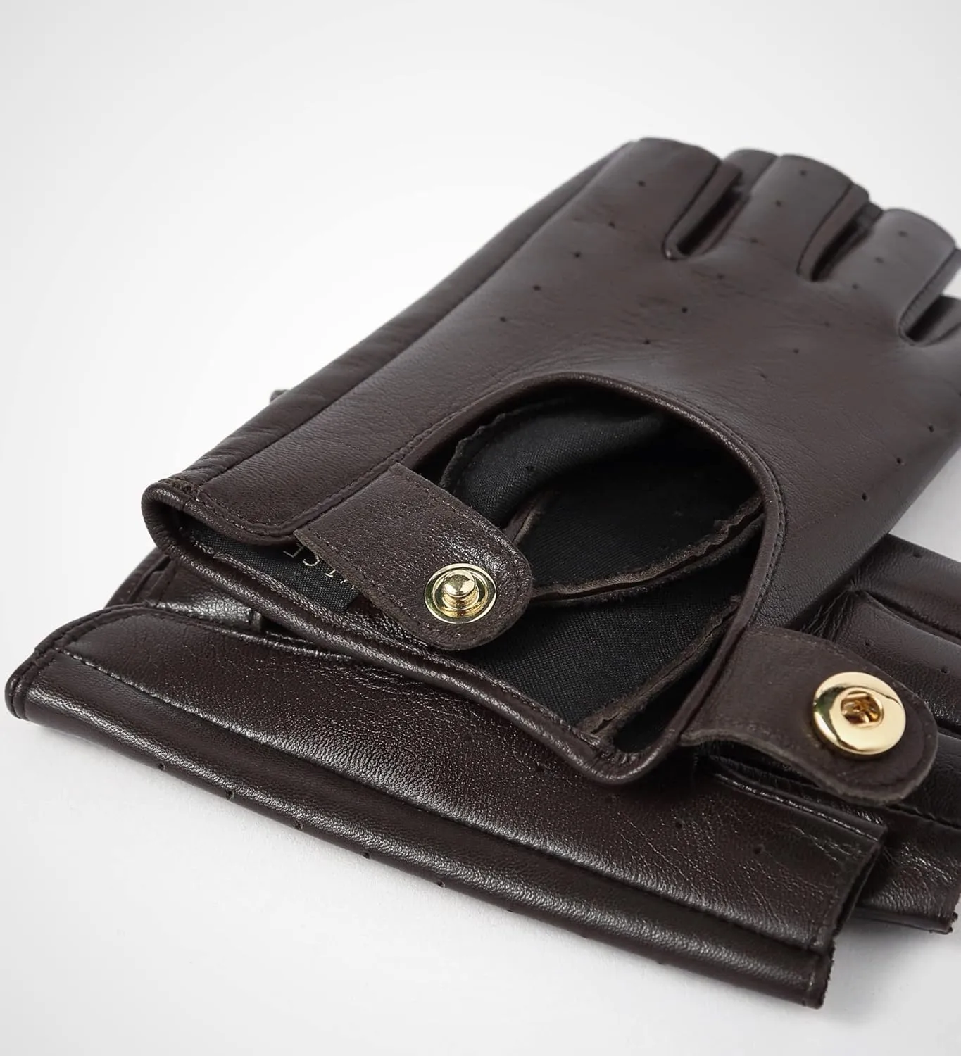 YISEVEN Women's Motorcycle Driving Fingerless Leather Gloves