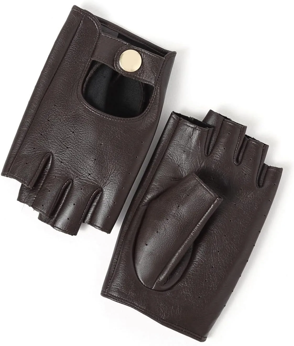 YISEVEN Women's Motorcycle Driving Fingerless Leather Gloves