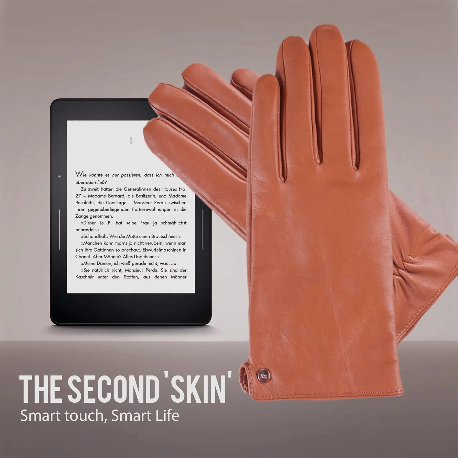 YISEVEN Women's Winter Dress Leather Gloves Touchscreen Wool Lined Flat Design
