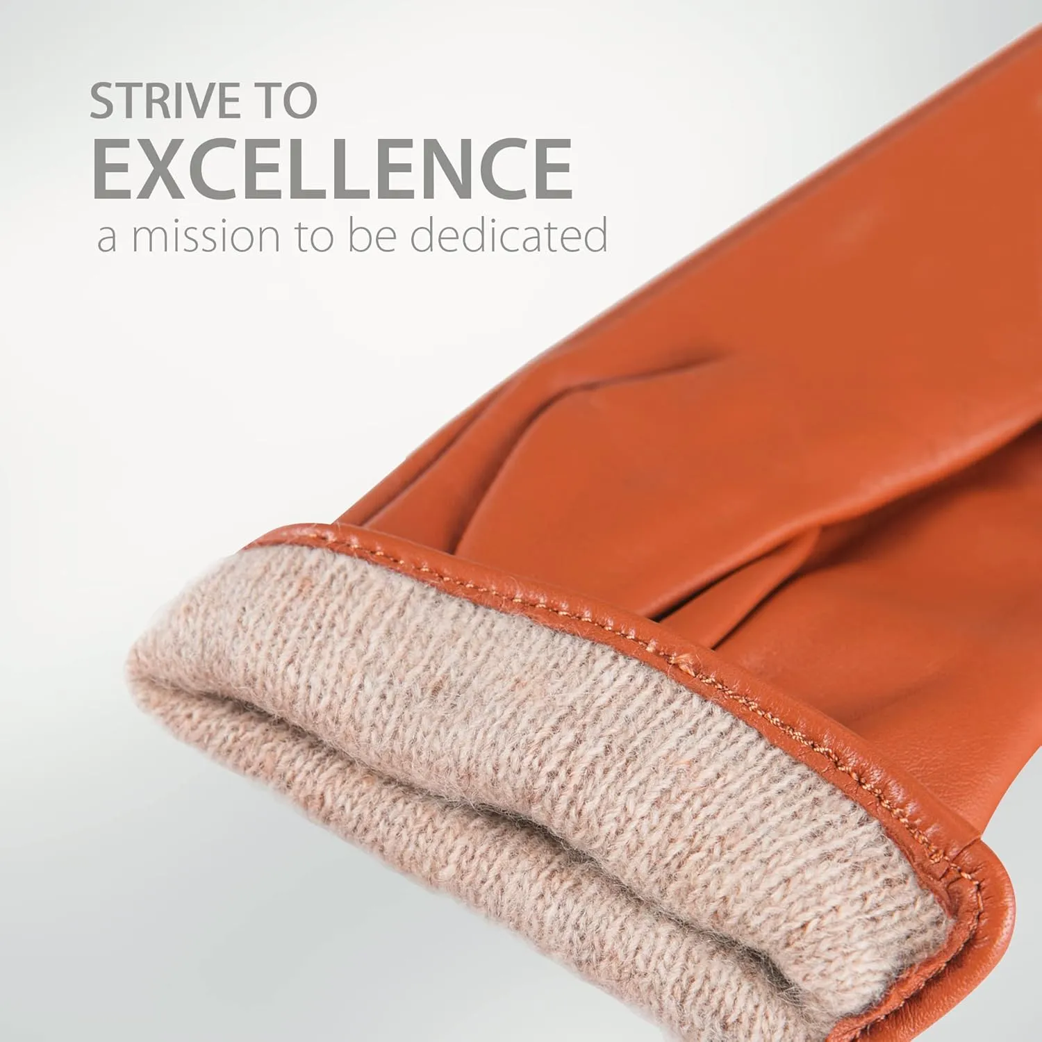YISEVEN Women's Winter Dress Leather Gloves Touchscreen Wool Lined Flat Design