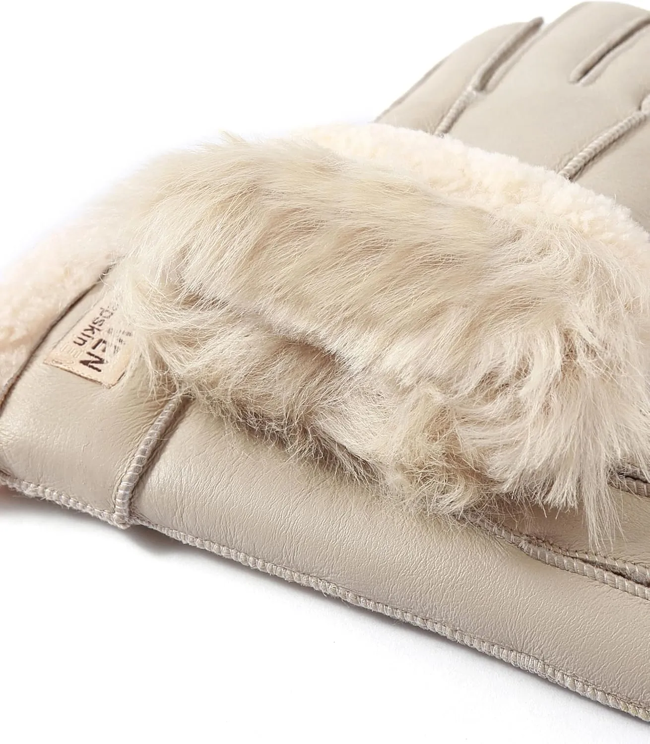 YISEVEN Women's Winter Sheepskin Shearling Leather Gloves Wool Cuffs