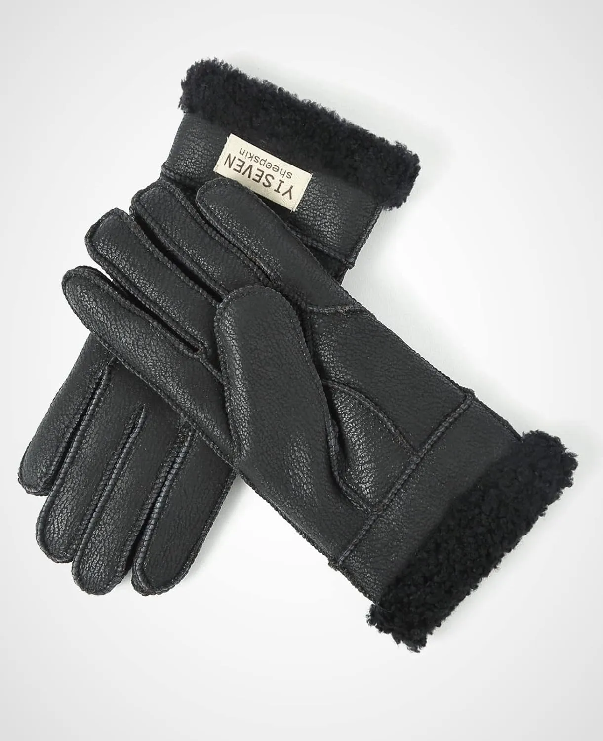 YISEVEN Women's Winter Sheepskin Shearling Leather Gloves Wool Cuffs
