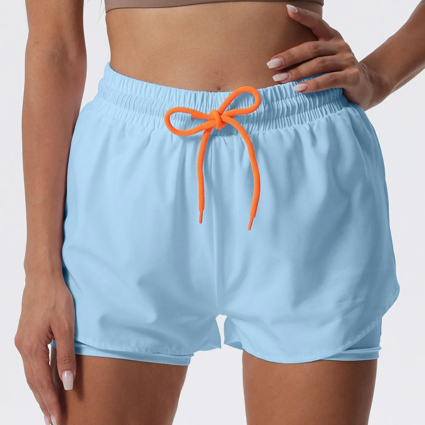 YOAKUKA Women's 2 in 1 Workout Shorts Gym Workout Yoga Running Biker Tennis Skirts Clothes Summer