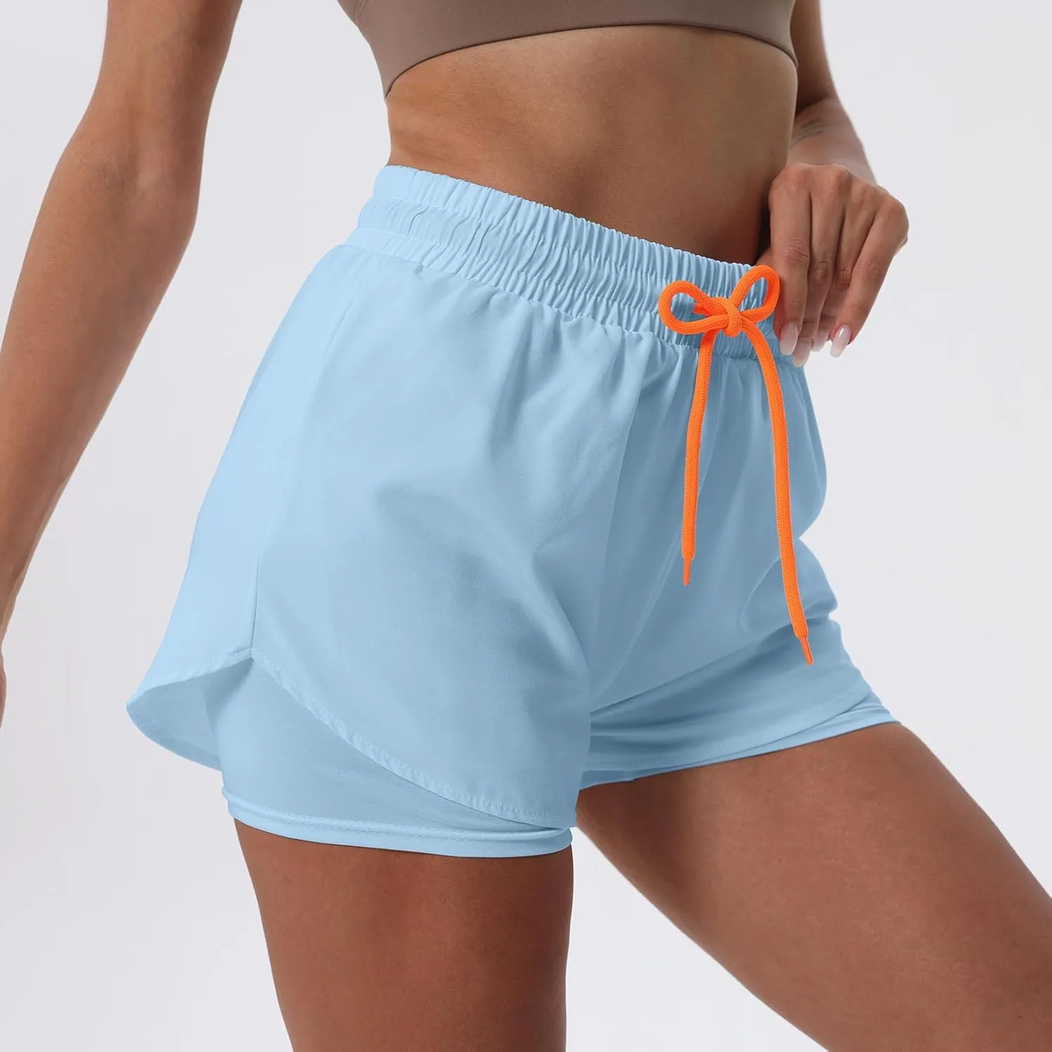 YOAKUKA Women's 2 in 1 Workout Shorts Gym Workout Yoga Running Biker Tennis Skirts Clothes Summer