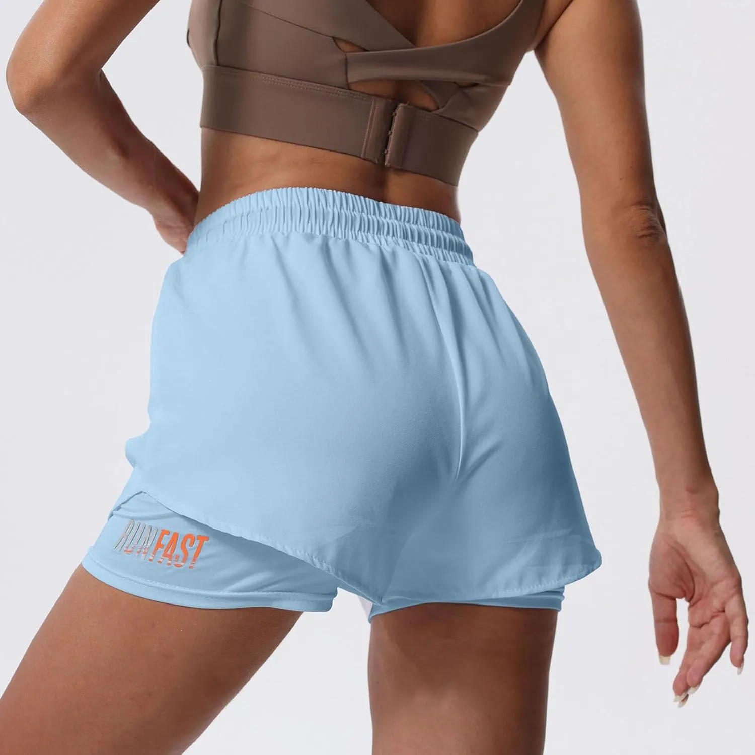 YOAKUKA Women's 2 in 1 Workout Shorts Gym Workout Yoga Running Biker Tennis Skirts Clothes Summer