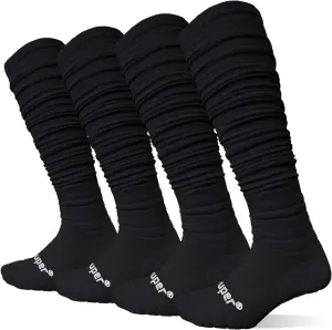 Youper Scrunch Padded Football Socks 2 Pack, Extra Long Sports Soccer Socks for Men & Boys